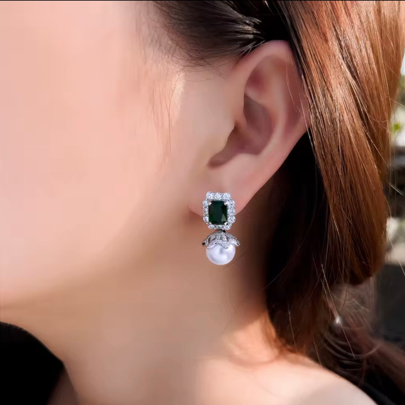Jade Pearl Earrings