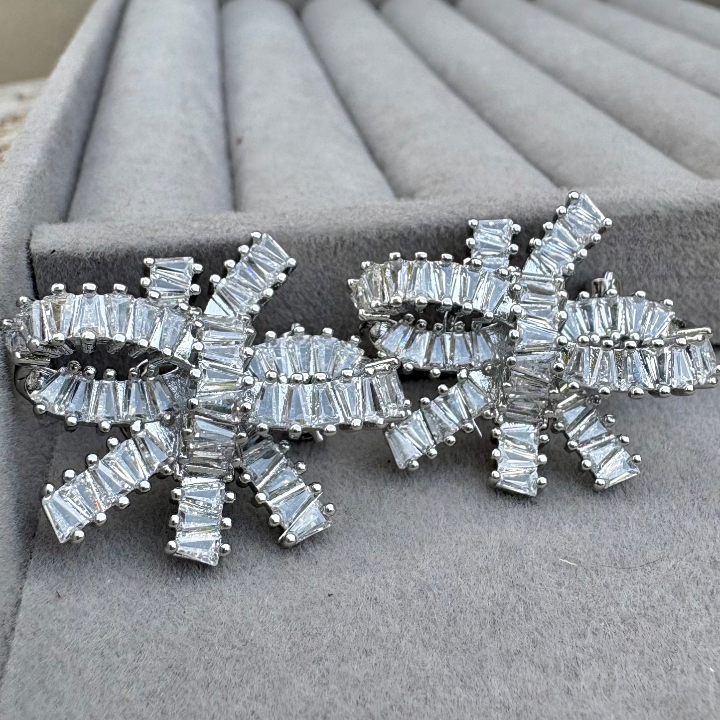 Bow Zirconium Earrings
