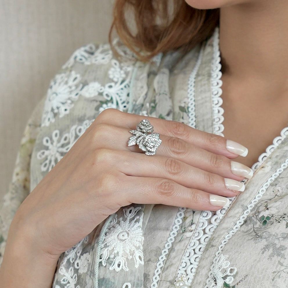 Big Rose Zircon Ring