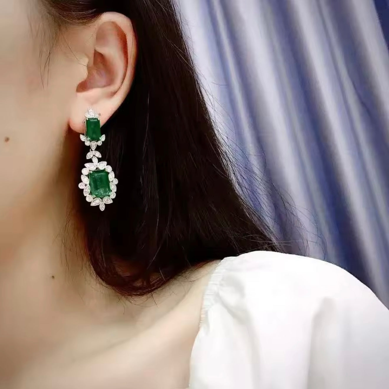 Green Dangle Earrings
