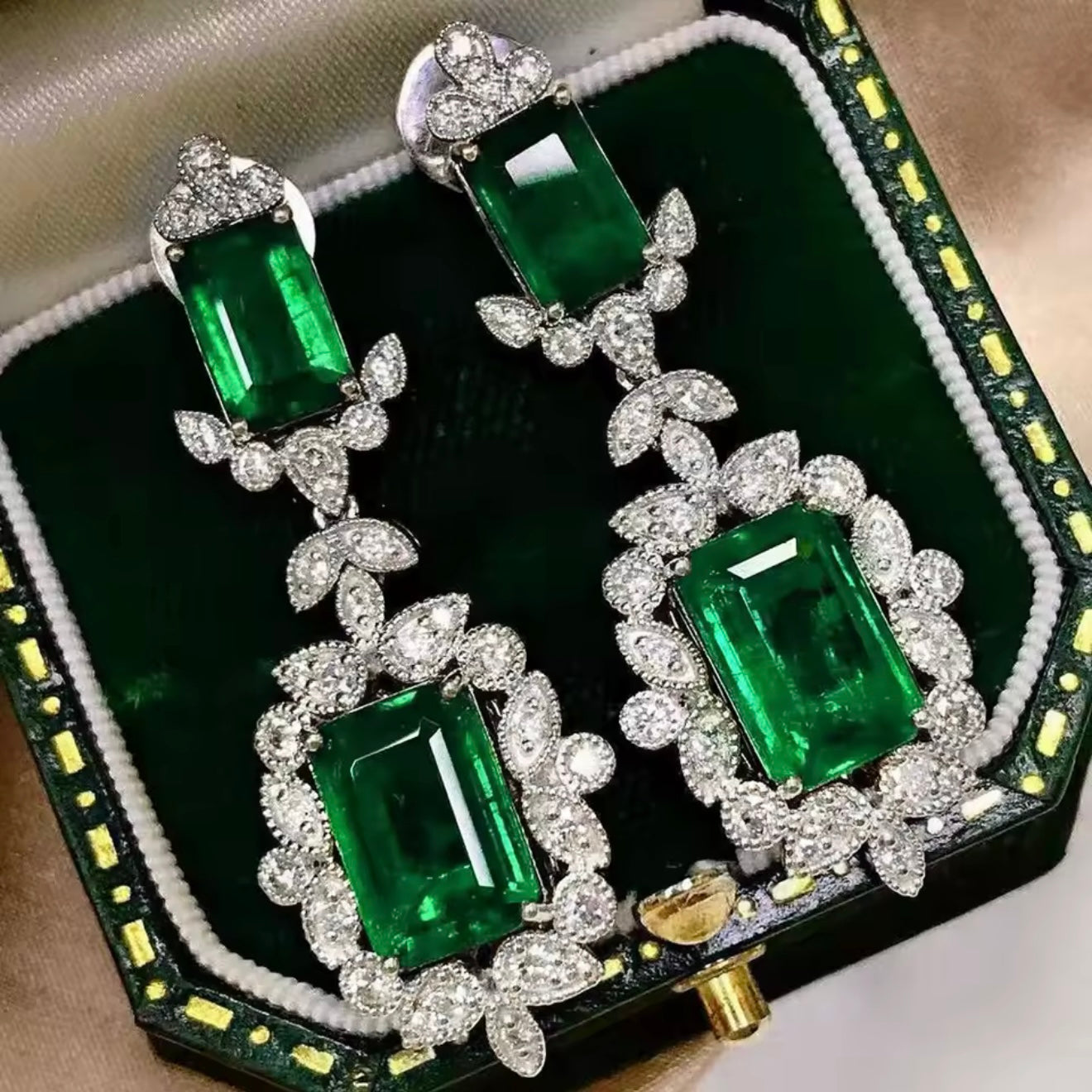 Green Dangle Earrings
