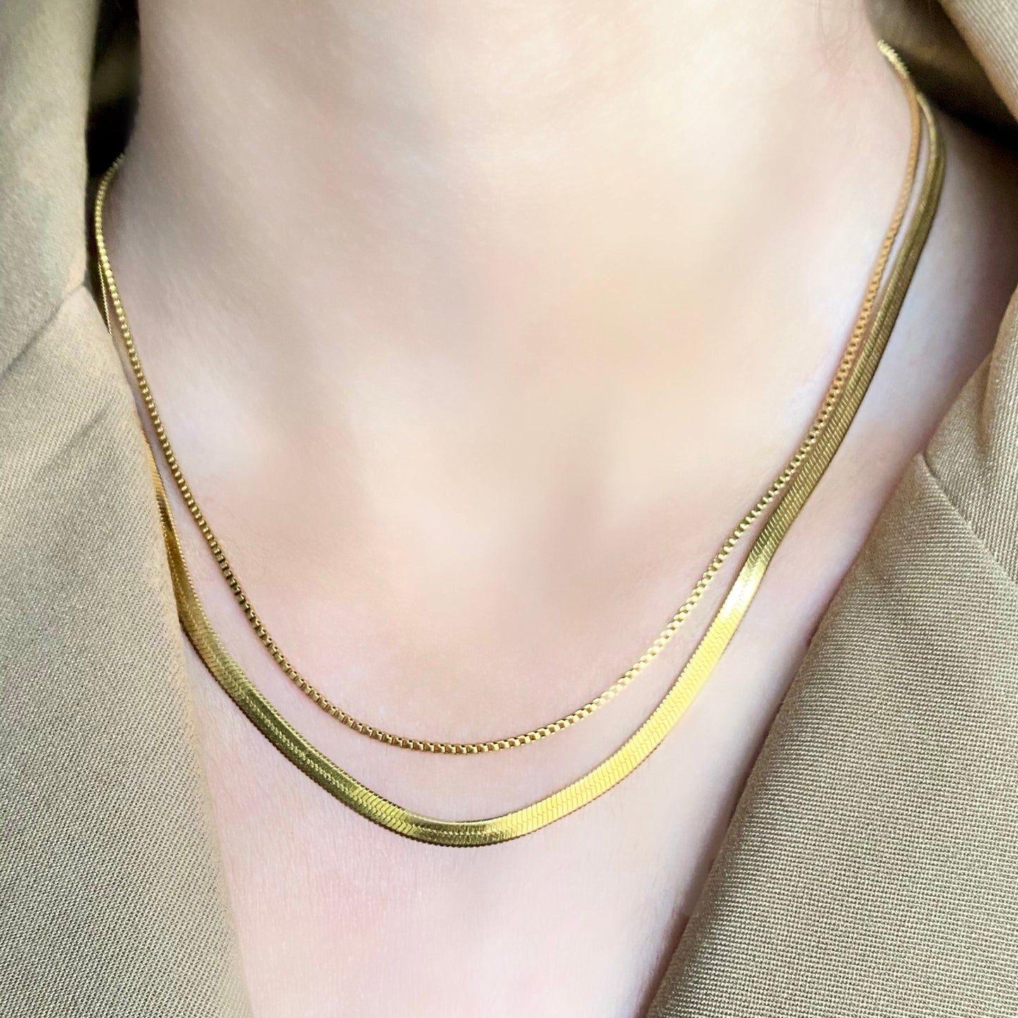 Chunky Gold Double Necklace