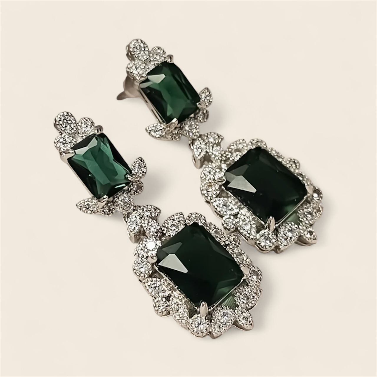 Green Dangle Earrings