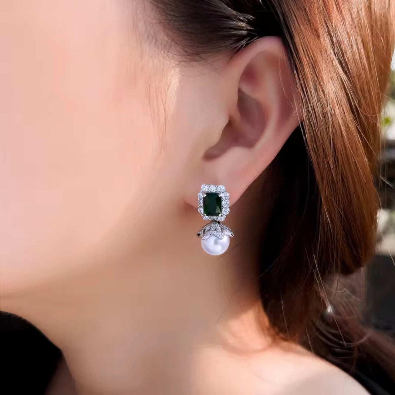 Jade Pearl Earrings