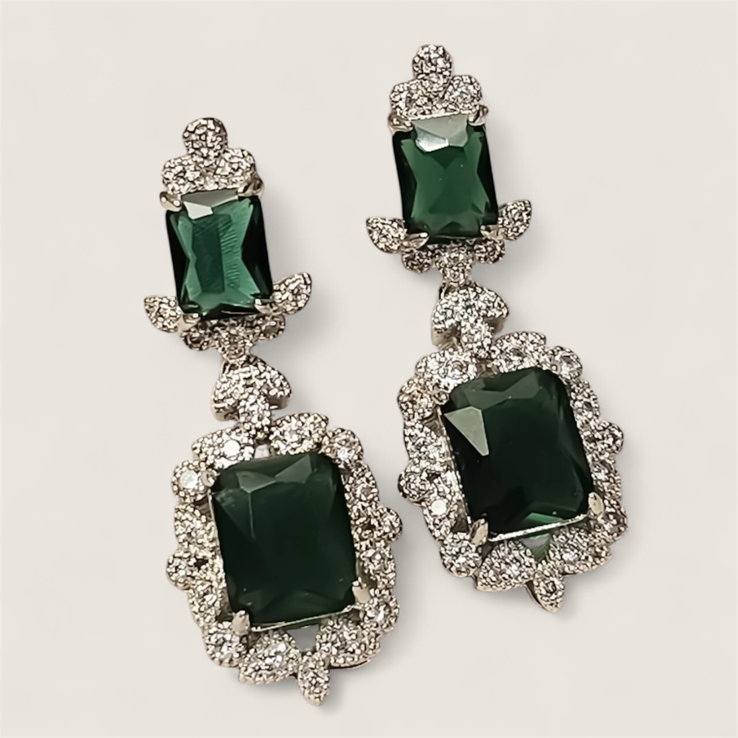 Green Dangle Earrings