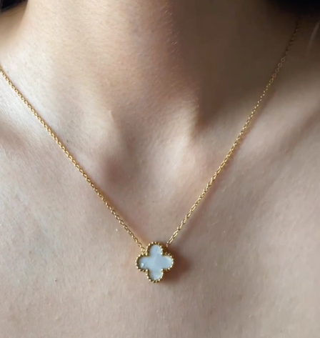 Premium Clover Necklace White