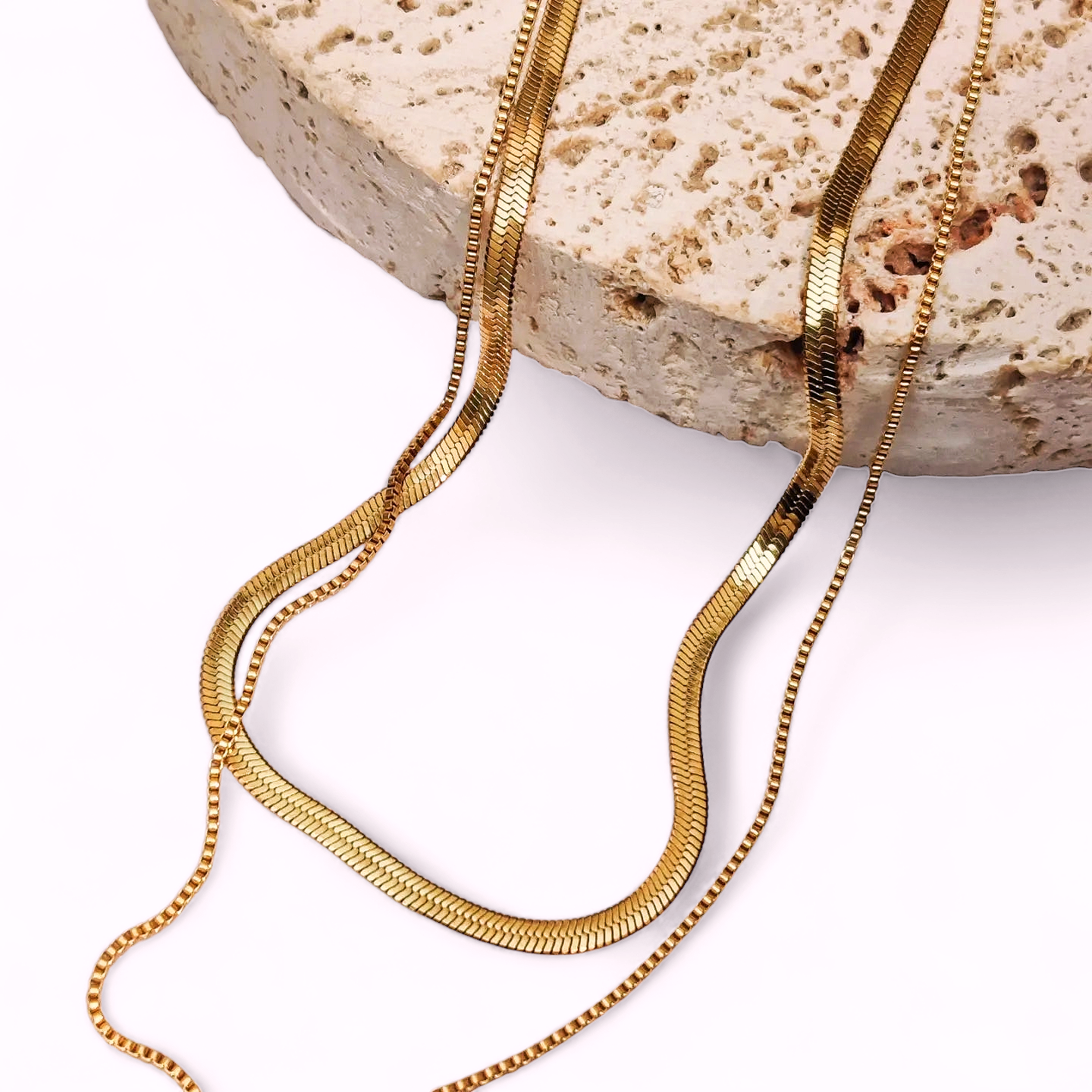 Chunky Gold Double Necklace