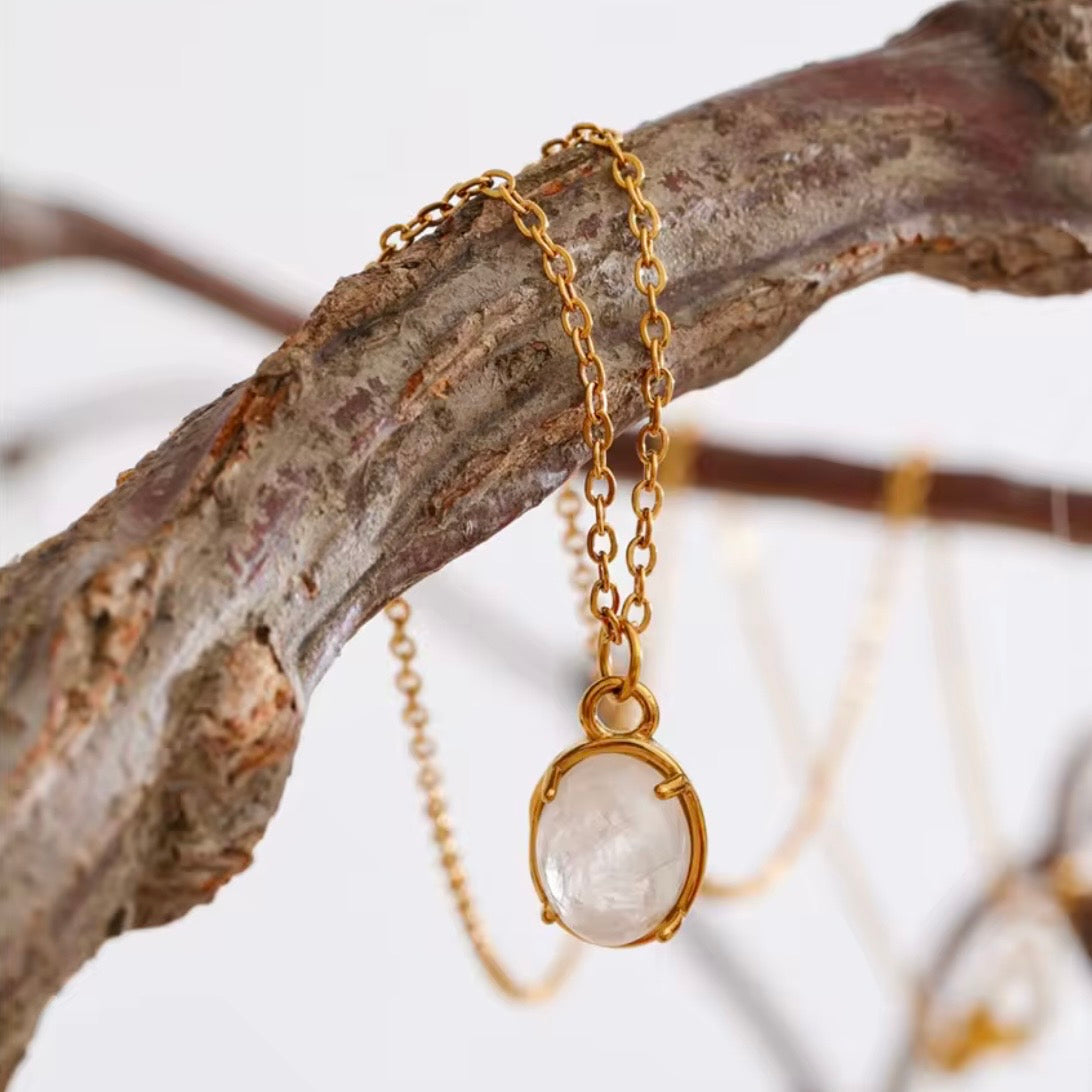 White Natural Stone Necklace