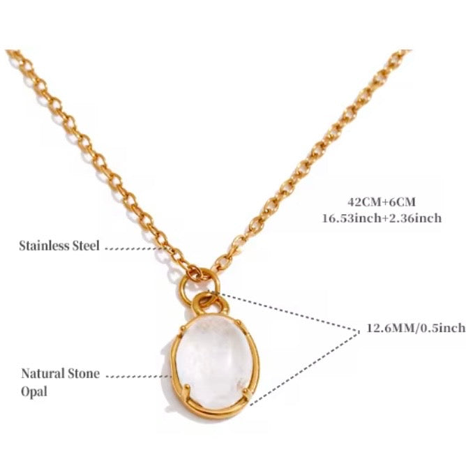White Natural Stone Necklace