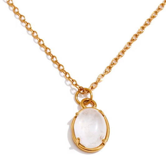 White Natural Stone Necklace