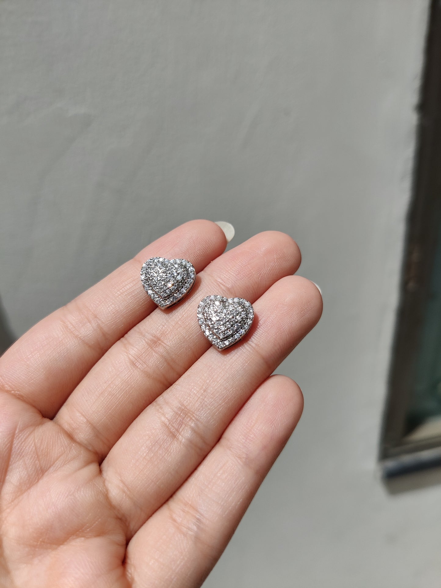 Zircon Heart Studs