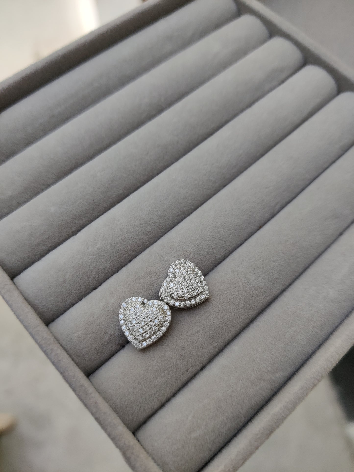 Zircon Heart Studs