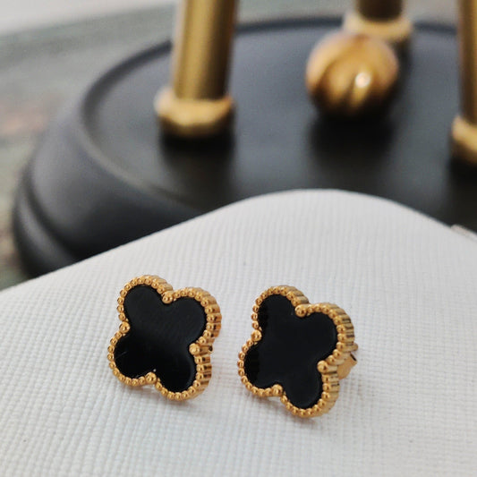 Ultimate Clover Studs Black