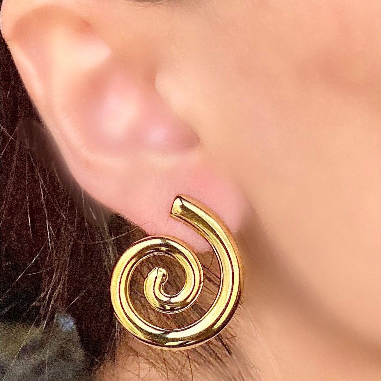 Gold Spiral Earrings