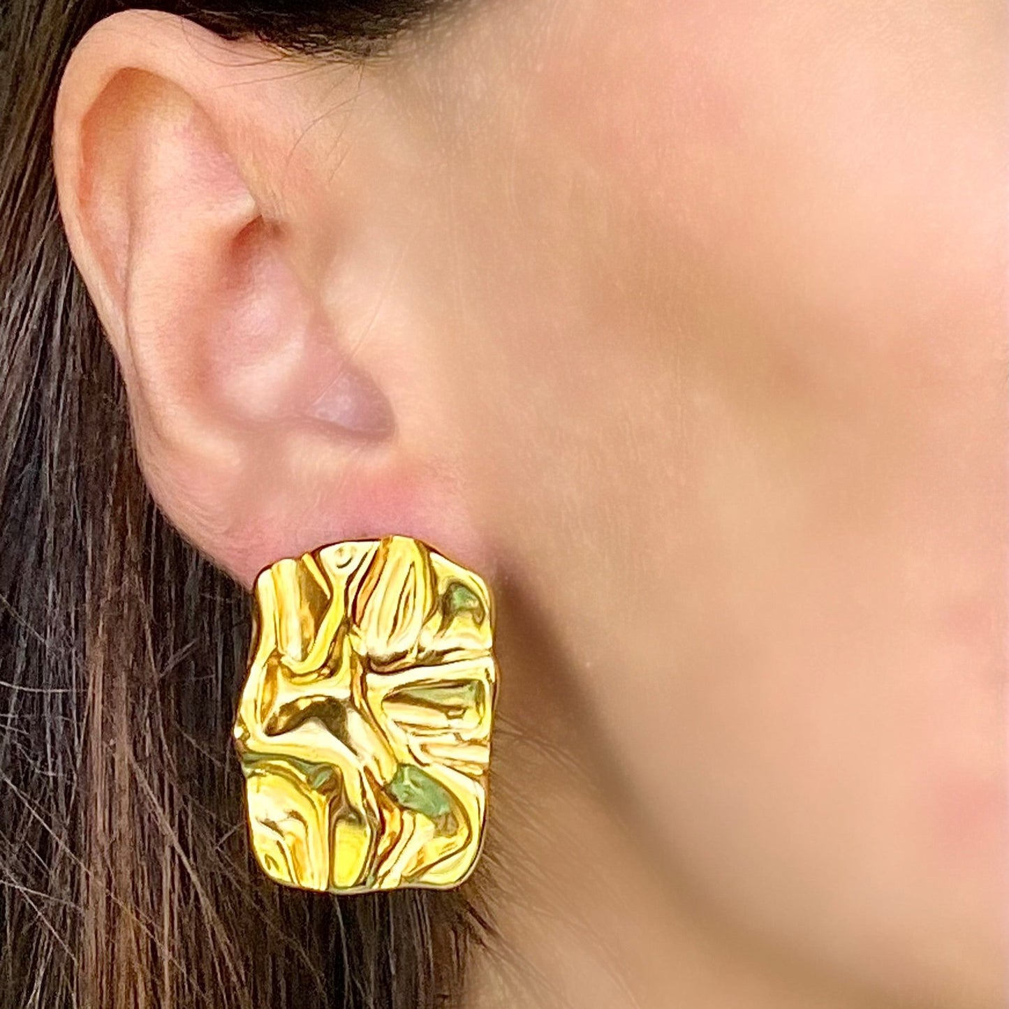 Gold Textured Earrings