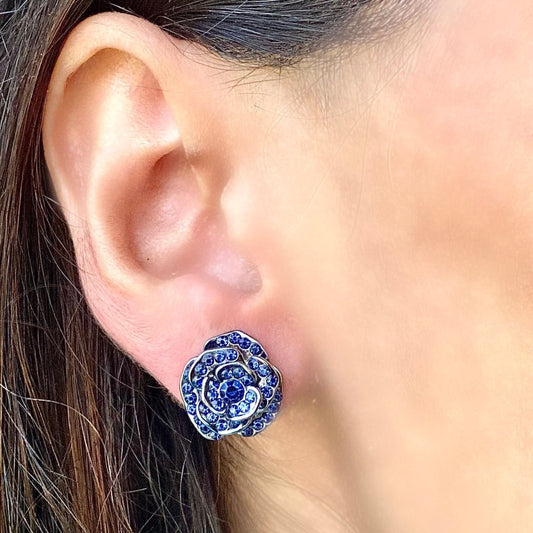 Blue Rose Studs