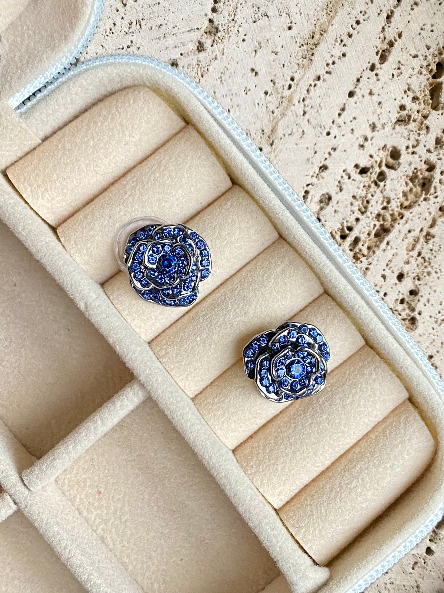 Blue Rose Studs