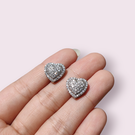 Zircon Heart Studs