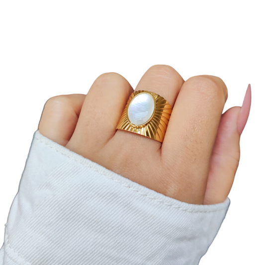 Egyptian Ring White Stone