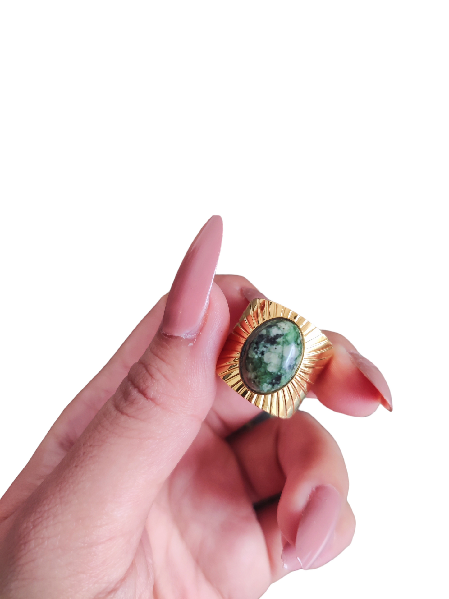 Egyptian Ring Green Stone