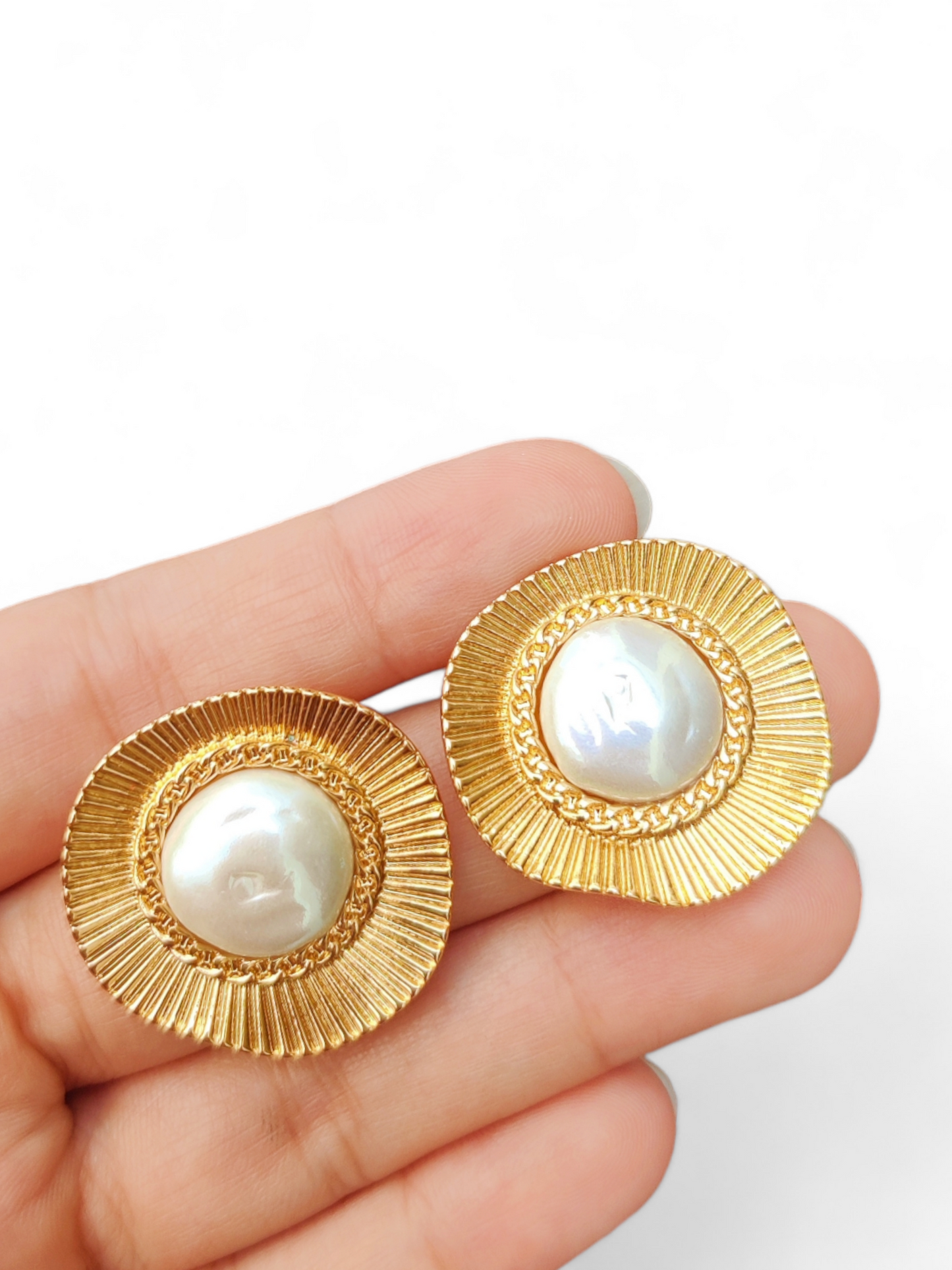 Gold Egyptian Stud Earrings