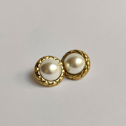 Gold Pearl Studs