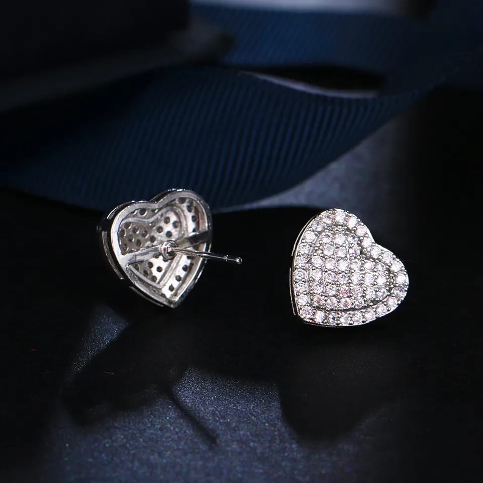 Zircon Heart Studs