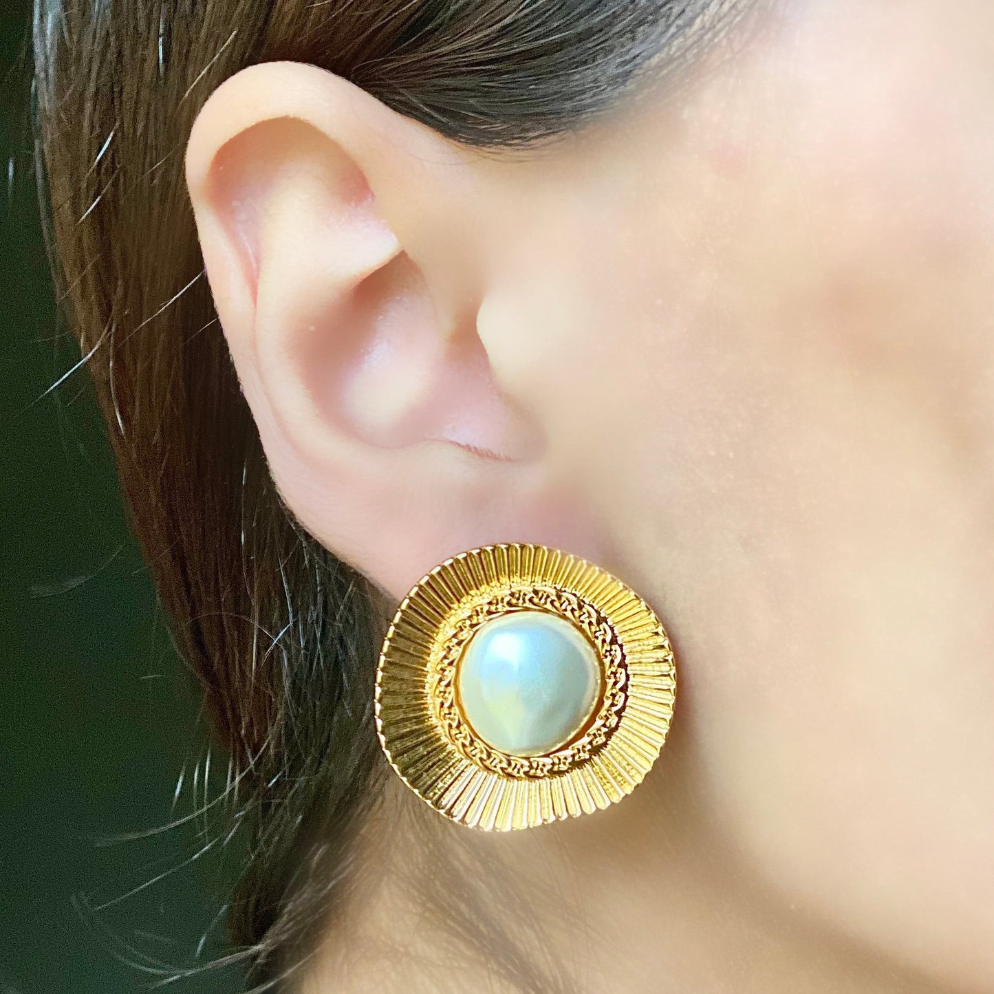 Gold Egyptian Stud Earrings