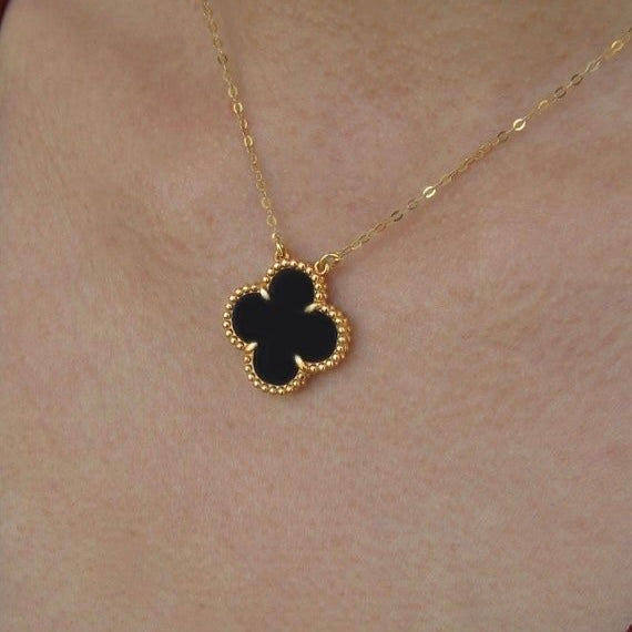 Premium Clover Necklace Black